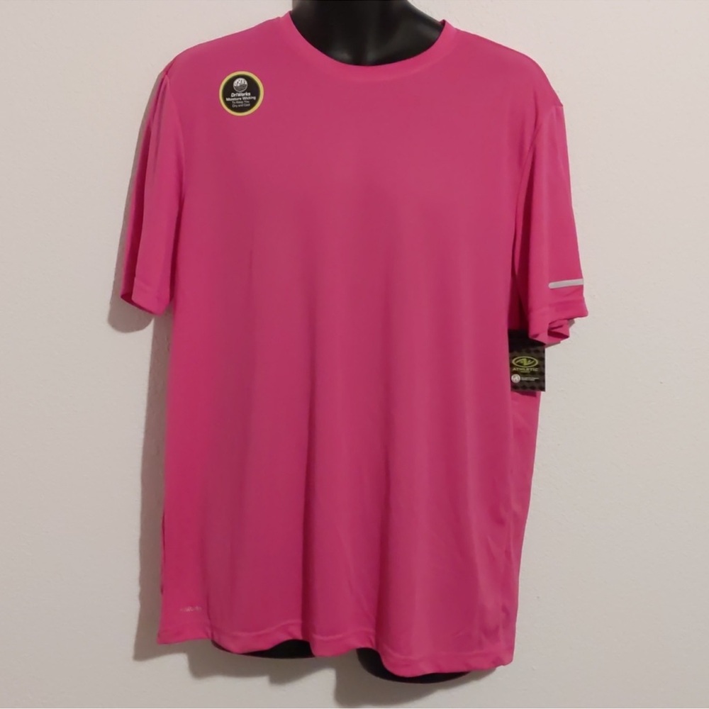 Athletic Works Women L 42-44 Pink Short Sleeve Quick Dry Tee Shirt New
